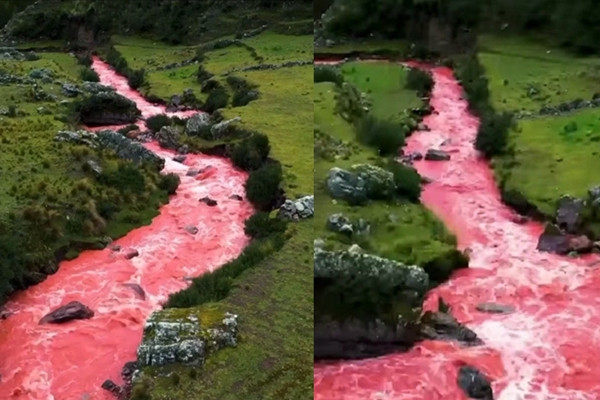 Kỳ lạ dòng sông nước chảy đỏ như máu ở Peru Ky la dong song nuoc chay do nhu mau o Peru