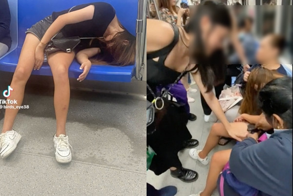 Say xỉn trên tàu điện, người phụ nữ may mắn được người lạ giúp Say xin tren tau dien, nguoi phu nu may man duoc nguoi la giup