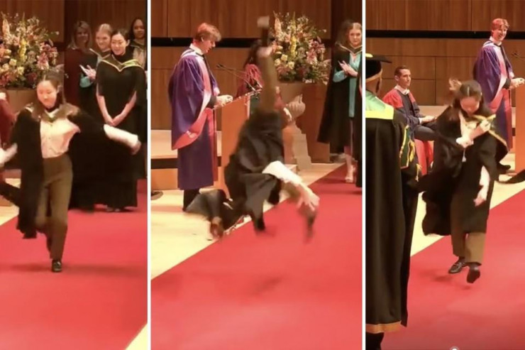 Phat sot voi man nhay lon nhao cua nu sinh trong le tot nghiep