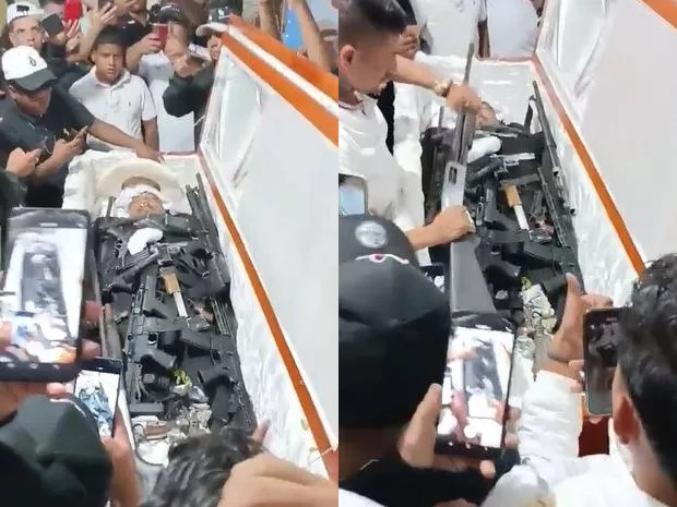 Trùm ma túy Ecuador được chất đầy súng lên thi thể Trum ma tuy Ecuador duoc chat day sung len thi the