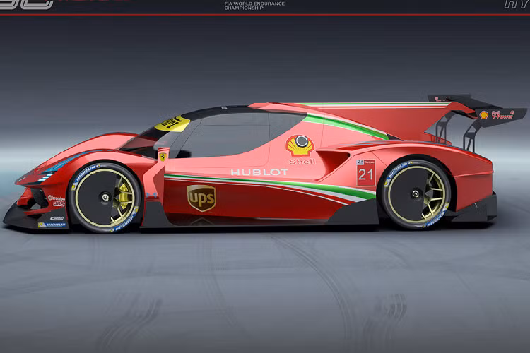 Quay lại với chiếc xe concept, nó thực sự không phải là sản phẩm đến từ Ferrari. Bộ ảnh này được tạo từ các phần mềm thiết kế bởi Vito Possidente một nhà thiết kế người Ý. Với những hình ảnh này, ta dễ dàng nhận thấy sự tương đồng của xe với phân khúc LMP1 hiện tại với phần thân xe thấp và rộng cùng như các chi tiết khí động học được bổ sung nhằm khiến chiếc xe lao nhanh hơn trên đường đua.