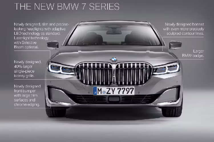 Thế hệ thứ 6 của BMW 7-Series lần đầu tiên ra mắt thế giới vào tháng 06/2015, với tên mã G11 dành cho bản tiêu chuẩn và G12 dành cho bản có trục cơ sở được kéo dài (LWB). Sau gần 4 năm, phiên bản nâng cấp facelift giữa chu kỳ thế hệ (LCI – Life Cycle Impulse, cách gọi riêng của BMW) được giới thiệu vào tháng 01/2019 và ngay lập tức gây ấn tượng với thiết kế mới khẳng định quyền lực và đẳng cấp.