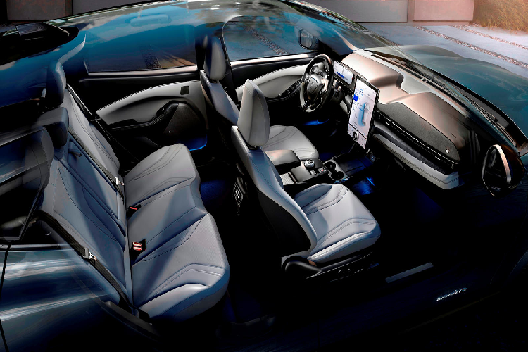 Nhắc lại một lần nữa, khoang nội thất chưa được hoàn thiện, tuy nhiên nó mang lại cho những khách hàng trải nghiệm về một khoang nội thất tốt nhát của một chiếc xe với tên gọi Mustang. Chắc chắn nó rộng rãi hơn Mustang thông thường, thêm vào đó, những chất liệu giả da và cách mà hãng bố trí đã tạo cho khách hàng cảm thấy ấn tượng với khoang nội thất của chiếc crossover này.