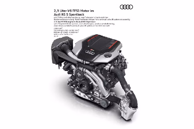Bên cạnh đó, dáng vẻ tổng thể của Audi RS5 thế hệ mới tiếp nối sẽ bề thế, vững chắc hơn với cụm vành bánh rộng hơn 40 mm.