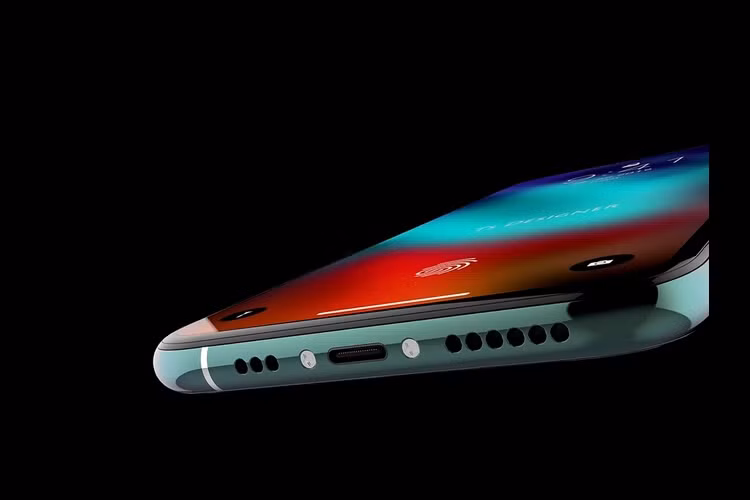 Cạnh đáy chứa cổng sạc USB-C cùng hệ thống loa stereo. 