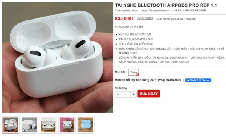 AirPods Pro nhai xuat hien tai Viet Nam, chua den 1 trieu dong