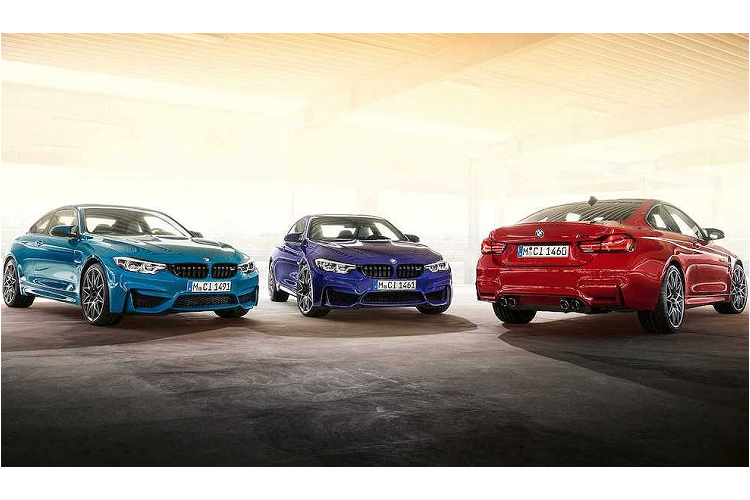 Chỉ được bán với kiểu thân xe coupe, nhưng BMW sẽ cung cấp cho khách hàng mua BMW M4 Edition M Heritage một số tuỳ chọn màu đặc biệt như Laguna Seca Blue, Velvet Blue hoặc Imola Red II. Dọc theo mui là một dải chỉ trang trí 3 màu nêu trên - những màu sắc đặc trưng của bộ phận M. BMW cho biết các dải màu này sẽ được in lên mui carbon thông qua quy trình đặc biệt.