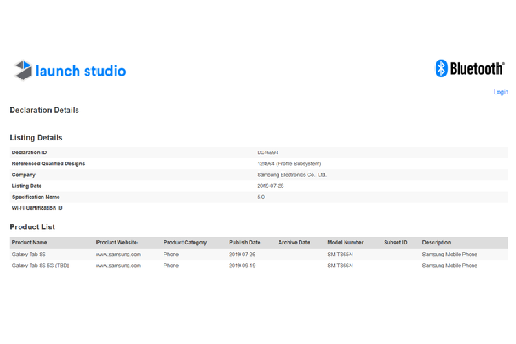 Samsung san sang ra mat may tinh bang Galaxy Tab S6 5G