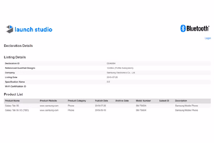 Samsung sẵn sàng ra mắt máy tính bảng Galaxy Tab S6 5G Samsung san sang ra mat may tinh bang Galaxy Tab S6 5G