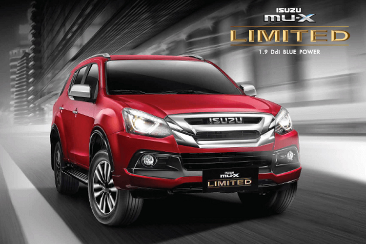  Giá xe Isuzu Mu-X Limited 2019 bán ra từ 990 triều đồng tại Việt Nam (đã bao gồm 10% VAT), xe sẽ có mặt tại tất cả các đại lý ủy quyền Isuzu Trên Toàn Quốc từ ngày 06/09/201 đi kèm với chế độ bảo hành 5 năm hoặc 200.000 km tùy điều kiện nào đến trước.