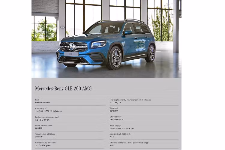 Phiên bản Mercedes-Benz GLB 200 AMG mới sử dụng động cơ 4 xy-lanh thẳng hàng dung tích 1.3L (1.322cc) cho công suất tối đa 163 mã lực tại 5.500 vòng/phút và mô-men xoắn cực đại 250Nm có được tại dải vòng tua 1.620 – 4.000 vòng/ phút.