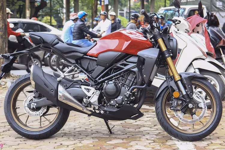 CB300R không có bộ tem trang trí như CB150R nhưng kết hợp 3 màu sắc giúp chiếc xe hấp dẫn hơn. Động cơ 1 xy-lanh được sơn đen làm chiếc xe "ngầu" và dày dặn, cứng cáp. Mức giá 140 triệu đồng của CB300R ngang tầm Yamaha MT-03 (139 triệu đồng) và thấp hơn KTM Duke 390 (165 triệu đồng). 