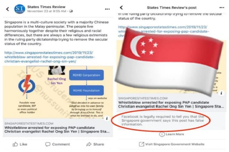 Facebook phải đính chính tin giả theo lệnh chính phủ Singapore Facebook phai dinh chinh tin gia theo lenh chinh phu Singapore
