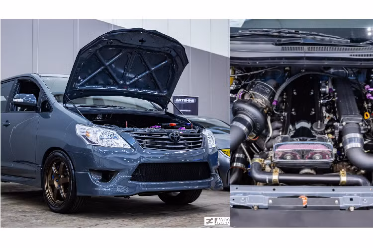 Sẽ ít ai nghĩ rằng một chiếc MPV thực dụng như Toyota Innova hay dùng để phục vụ cho gia đình hay chạy dịch vụ lại là phương tiện được dân chơi xe chọn để gác máy 2JZ có nguồn gốc từ xe thể thao Toyota Supra (A80).