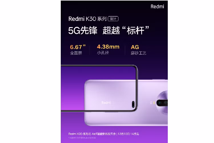 Redmi K30 sẽ là smartphone tầm trung 5G đầu tiên trên thế giới Redmi K30 se la smartphone tam trung 5G dau tien tren the gioi