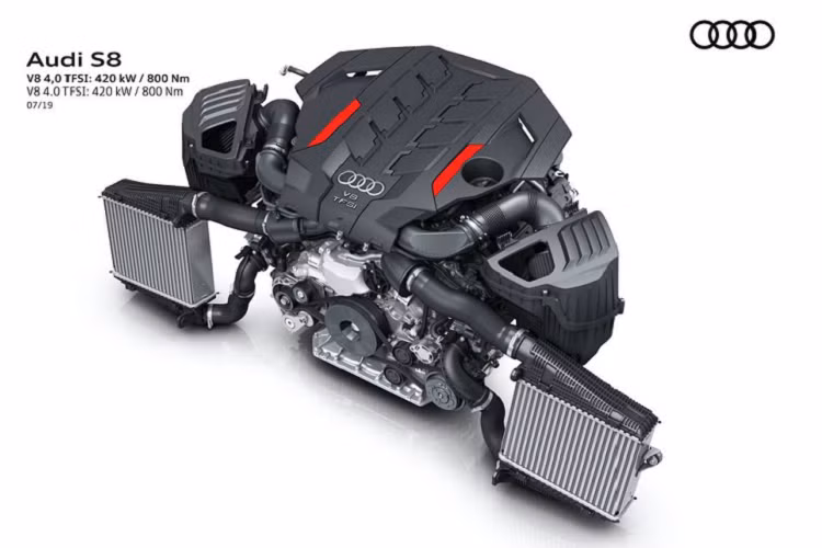 Kết nối tới hộp số tự động 8 cấp Tiptronic và hễ dẫn động bốn bánh Quattro AWD tiêu chuẩn với khóa vi sai trung tâm, khối máy V8 cho S8 khả năng “bắn” lên 100 km/h chỉ trong 3.8 giây, trước khi đạt tốc độ tối đa được lập trình giới hạn 250 km/h cho dù sở hữu trọng lượng lên tới 2.23 tấn.