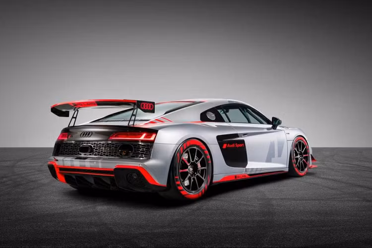 Khoang lái bên trong của xe đua Audi R8 được lược bỏ ghế phụ cùng những chi tiết dư thừa khác, thêm vào lưới an toàn cùng khung chống lật. Xe cũng sở hữu phần mui có lỗ thoát hiểm.