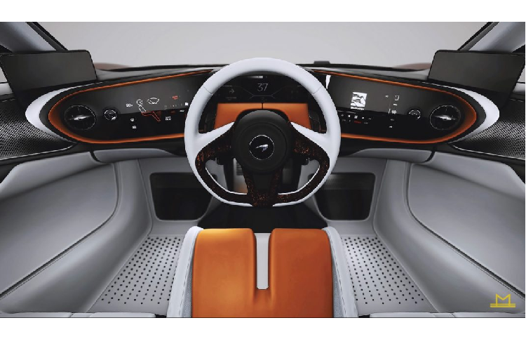 Khoang cabin của xe nổi bật với ba ghế ngồi, giống với cách bố trí ghế ngồi mà Mclaren đã sử dụng trên huyền thoại Mclaren F1 trước đây. Chiếc Speedtail của Manny Khoshbin sẽ được bọc da Hermes hai màu cam – trắng.
