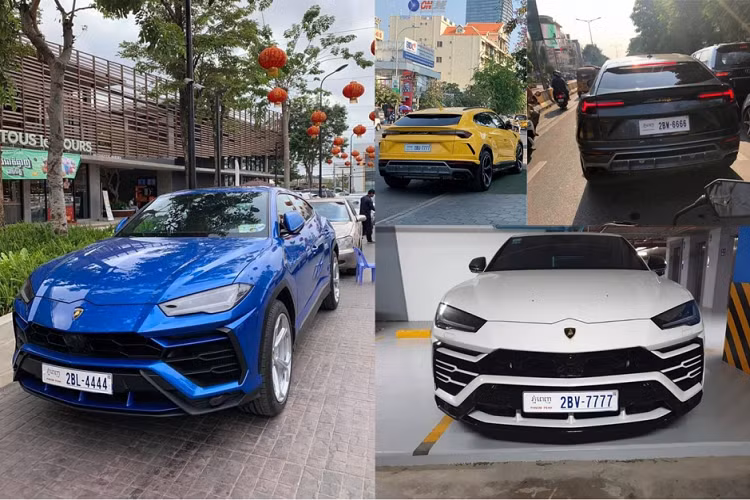Nhắc đến những chiếc siêu xe biển "tứ quý" phải kể đến độ chịu chơi của giới nhà giàu Campuchia. Trong đó, các đại gia ở xứ sở chùa tháp đang rộ lên trào lưu đeo biển số "tứ quý" cho mẫu siêu SUV Lamborghini Urus đang khá "hot" tại đây. Bằng chứng là có không ít những chiếc siêu SUV Lamborghini Urus tại Campuchia bị bắt gặp đeo các biển số tứ quý 4, tứ quý 5, tứ quý 6 và tứ quý 7. Ngoài ra, còn có chiếc Lamborghini Urus mang biển cặp lộc phát rất đẹp mắt và mang ý nghĩa tốt đẹp.