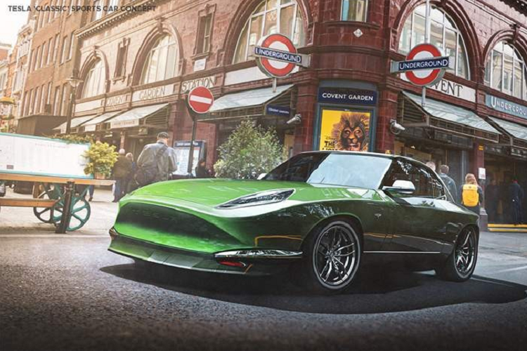 Điều Budget Direct muốn nói ở đây là họ mong muốn thấy một chiếc xe thể thao phong cách hoài cổ tới từ Tesla. Mẫu thiết kế ở đây là được truyền cảm hứng bởi Jaguar E-Type.