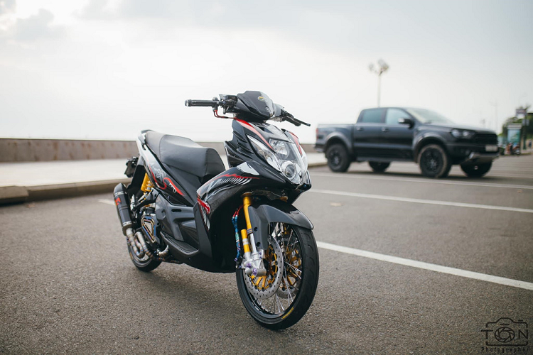 Kết nối toàn bộ hệ thống phanh trên bản độ này là dây dầu Earls và ngắt dầu Staubli. Toàn bộ dàn ốc trên xe đều thay bằng dàn ốc titanium của Proti. Theo chủ workshop thi công bản độ này, chi phí cho gói độ này rơi vào khoảng 500 triệu đồng. Theo nhận định của Zing.vn, đây là bản độ Yamaha Nouvo đắt giá nhất Việt Nam hiện nay.