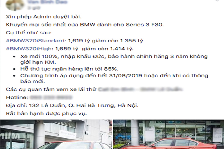 Bên cạnh đó, phiên bản xe sang BMW 3 Series options cao hơn (320i High) được giảm hiện chỉ còn 1,414 tỷ đồng từ giá bán 1,689 tỷ đồng trước đó.