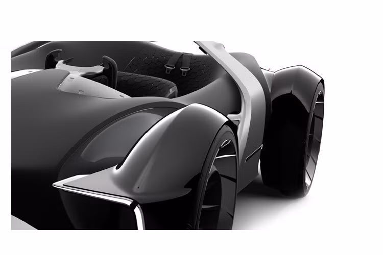 e-Racer được sơn hai tông màu, phần bánh xe tách biệt với thân xe. Concept xe thể thao tương lai của Toyota sử dụng hệ thống đèn LED với nhiều chi tiết trang trí dạng chữ C.