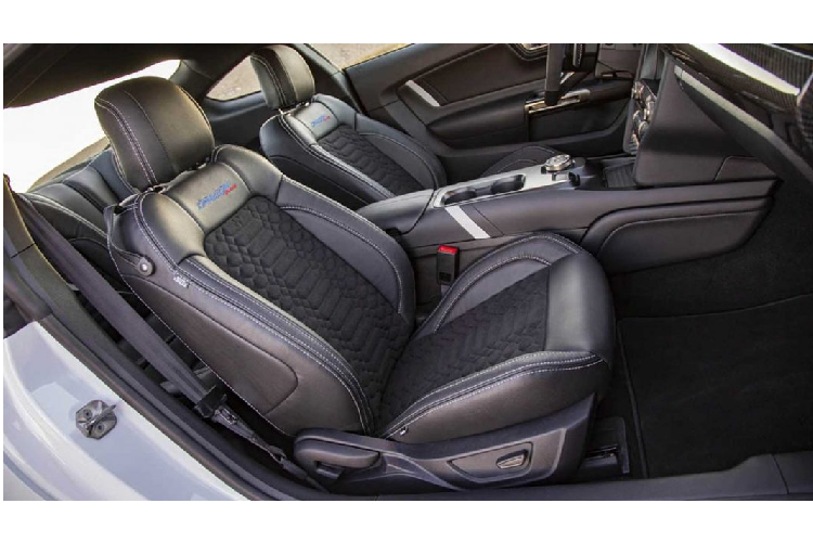 Đi cùng những cải tiến ấn tượng về khả năng vận hành, Shelby cũng không quên “makeup” cho Dragon Snake với hai sọc đua xanh dương bên trên và hông xe, thêm cả decal Dragon Snake với đầu một chú rắn đầy đe dọa nhưng ấn tượng gắn trên chắn bùn sau.