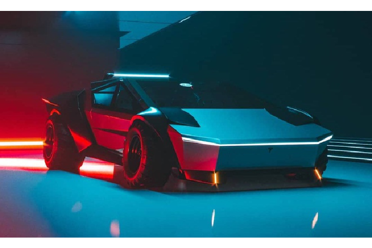 Khi nhìn vào thiết kế này, ta vẫn có thể nhận ra những đặc điểm quen thuộc của Cybertruck, nhưng nhìn chung chiếc xe đã được sửa đổi để mang nhiều nét thể thao hơn.