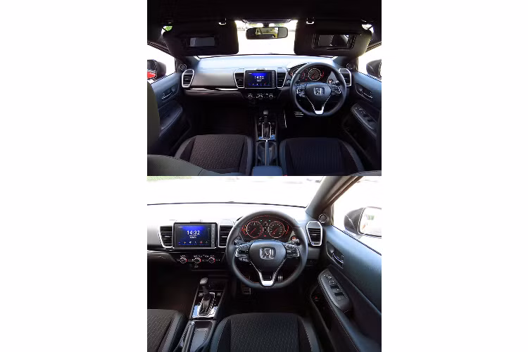 Phiên bản Honda City RS 2020 được trang bị ghế da tổng hợp, kết hợp giữa vải Alcantara và da lộn tông màu đen, nổi bật với đường chỉ khâu màu đỏ. Hàng ghế sau đều có tựa đầu ở 3 vị trí, nhưng không thể điều chỉnh cao thấp hoặc có thể tháo rời.