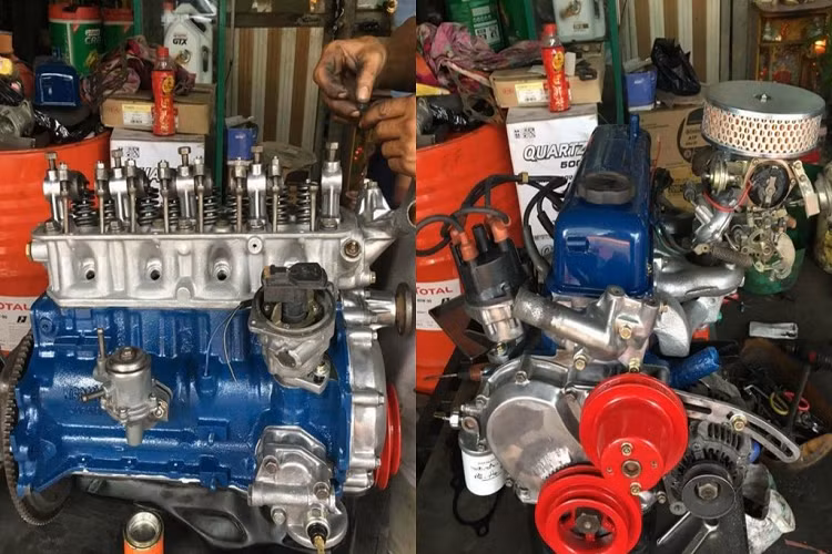 Chủ xe đã thay thế vô lăng gỗ 3 chấu mới cho xe và ‘’dàn chân’’ với 4 mâm Watanabe – chấu cong thường bắt gặp trên một số mẫu xe JDM cổ điển nhà Nissan như Skyline thế hệ thứ 1 ‘’Hakosuka’’ nổi tiếng.