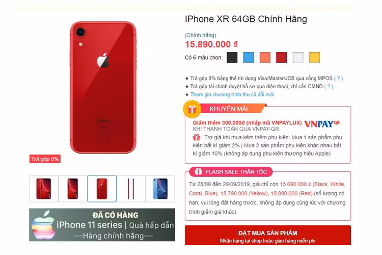 iPhone XR chinh hang giam gia manh sau 1 tuan iPhone 11 ve VN