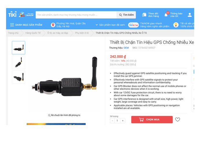 Thiet bi pha song GPS ban tran lan, chu xe lo sot vo