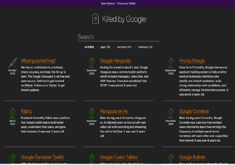 Google dựng nghĩa trang tưởng niệm các dịch vụ bị khai tử - Hình 8 Google dung nghia trang tuong niem cac dich vu bi khai tu-Hinh-8