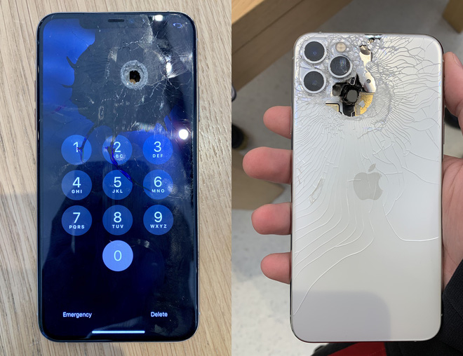iPhone 11 Pro Max bi ban xuyen thung nhung van hoat dong