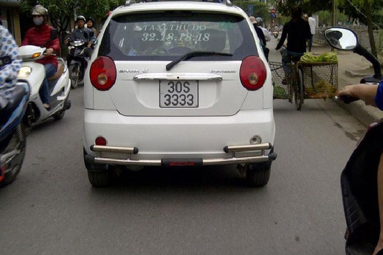 Chevrolet Spark biển số tứ quý 3 ở Hà Nội. (Ảnh: Fanpage Biển số đẹp)