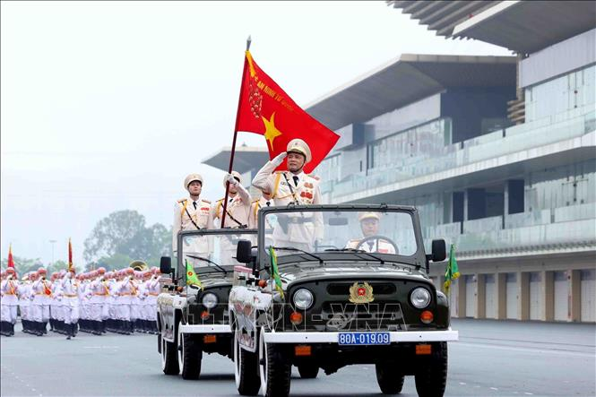 Các khối tham gia diễu binh tại buổi tổng duyệt.