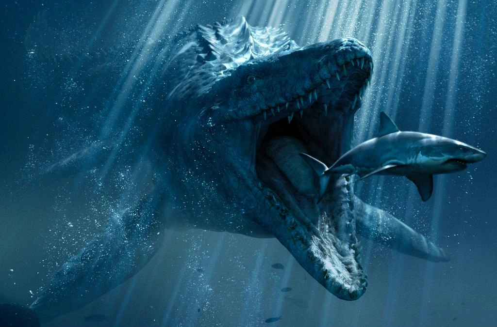 3. Mosasaurus: Chi thương long này sống vào cuối kỷ Phấn trắng và là một trong những loài động vật thống trị đại dương trong thời kỳ của chúng.