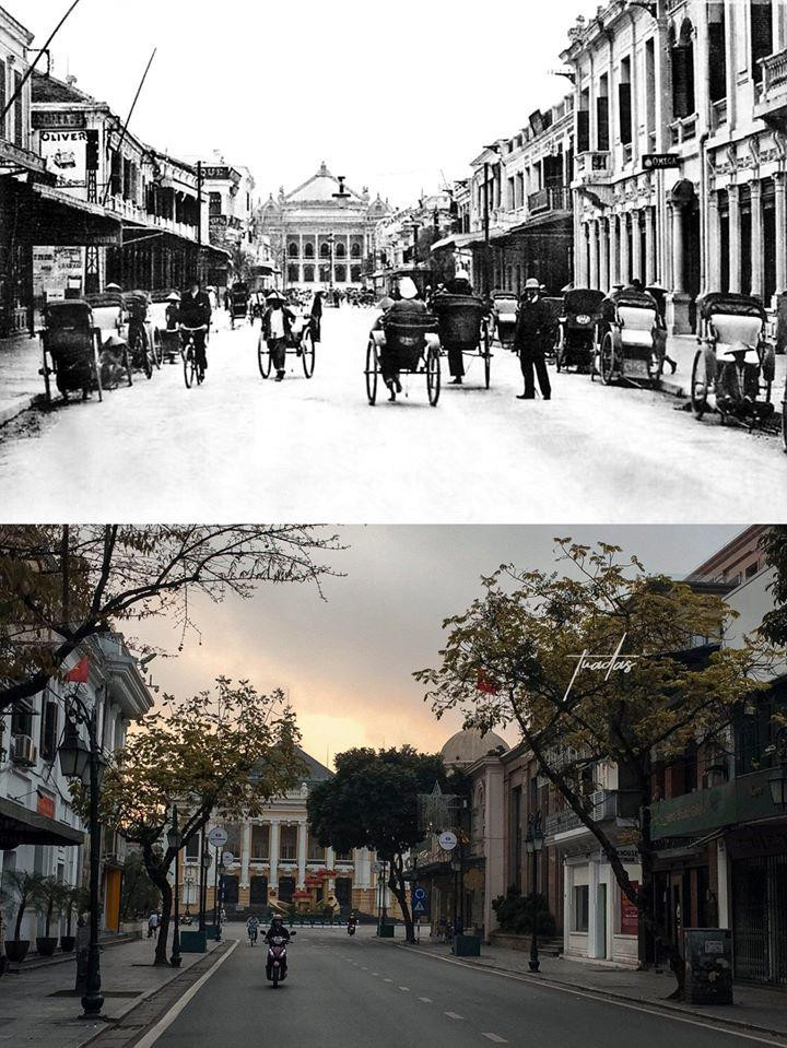 Phố Tràng Tiền xưa chỉ có xe đạp và xích lô.