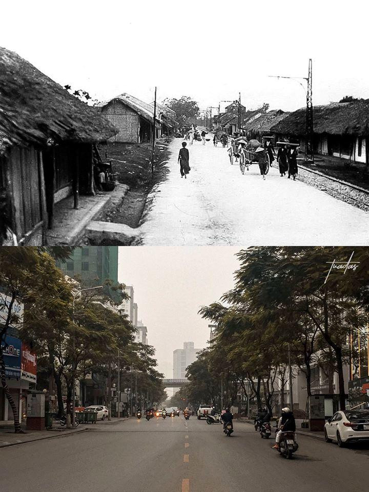 Bạn có nhận ra đây là con đường Thái Hà 100 năm trước (xưa gọi là Ấp Thái Hà).