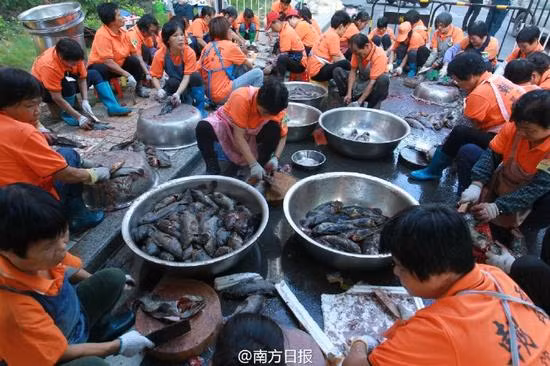 Hơn 600 đầu bếp tham gia chế biến phục vụ đại tiệc.