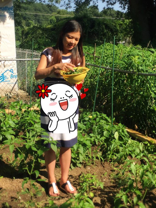 Sau khi kết hôn, ca sĩ Phạm Thanh Thảo định cư cùng cả gia đình tại Orange, California, Mỹ. Gia đình cô có hai em bé nên vấn đề an toàn thực phẩm được đặt lên hàng đầu. Thanh Thảo và chồng quyết định gây dựng vườn rau sạch trong khuôn viên nhà. Ảnh: Ngôi sao.