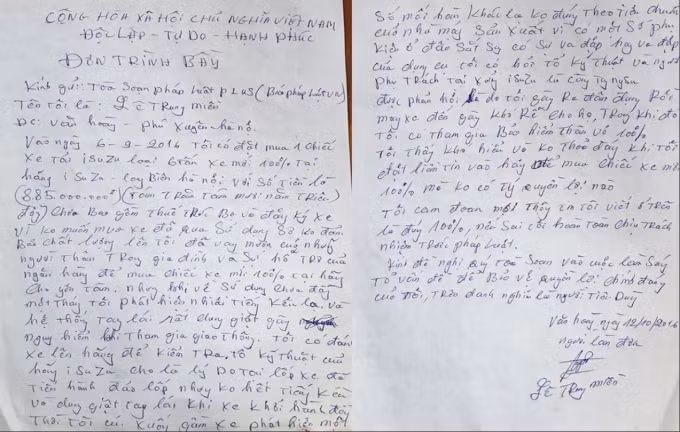 Isuzu Long Bien bao nhieu lan bi khach hang to ban xe 