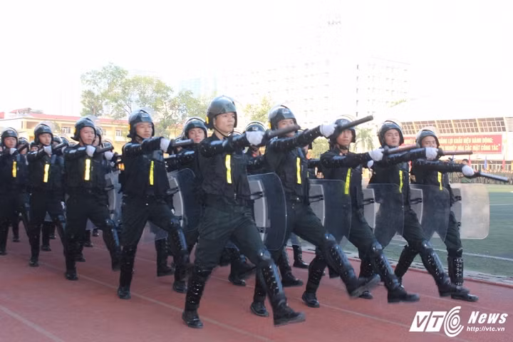 Khối học viên ngành Cảnh sát cơ động.