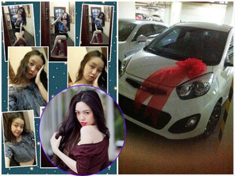 "Nữ hoàng sắc đẹp" Vũ Hoàng Điệp chia sẻ trong dịp 20/10 cô nhận được rất nhiều hoa và quà từ người hâm mộ, nhưng trong ngày đặc biệt này năm trước cô quyết định mua tặng em gái chiếc ô tô hiệu Kia trị giá gần 500 triệu làm quà 20/10. Ảnh: FBCN.