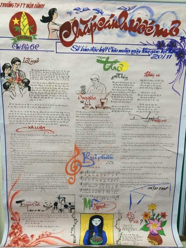 Làm báo tường là ký ức không thể nào quên của bao thế hệ học sinh.