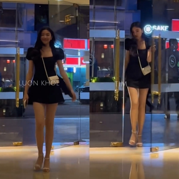 Con gái đầu của MC Quyền Linh đã chia sẻ đoạn video ghi lại khoảnh khắc xuống phố. Trong đoạn clip, cô bạn diện thiết kế váy đen cũn cỡn, ôm body.