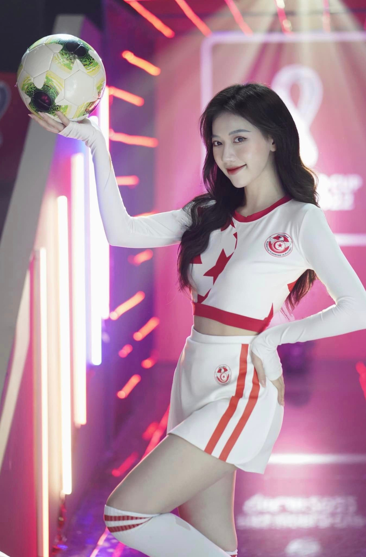 Đại diện cho tuyển Tunisia tại Nóng cùng World Cup 2022 là cô nàng Nguyễn Thục Anh.