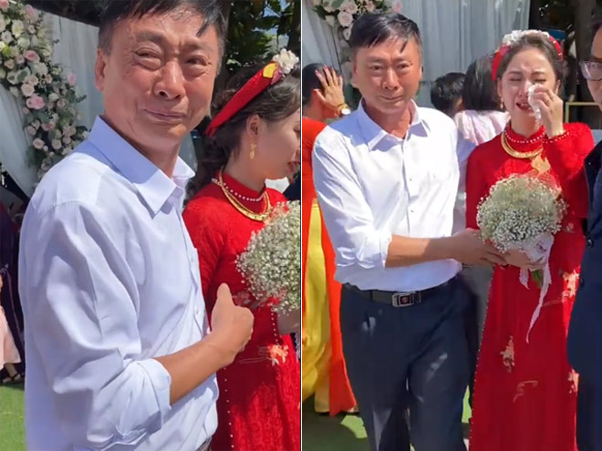 Ngày thường có thể nghiêm khắc, ít nói đến đâu thì trong ngày cưới của con gái, các ông bố cũng khó che giấu được nỗi xúc động.