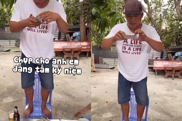 Trước đó, một anh chàng cũng rời vào tình huống mất ăn tương tự cũng chỉ về thích chụp ảnh trước khi ăn. Ảnh: Chụp màn hình TikTok K.T.T